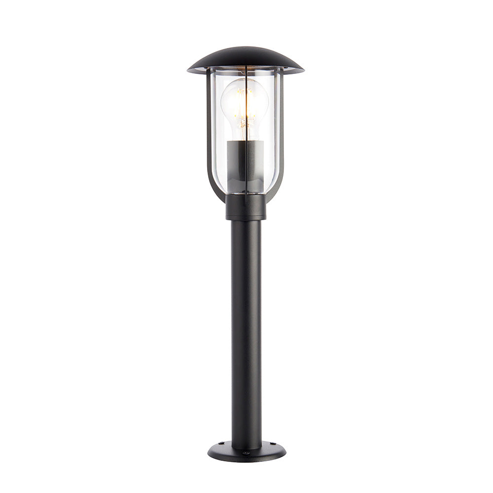 Endon Quinn Single Light Floor Lamp -  Textured Black & Clear Pc