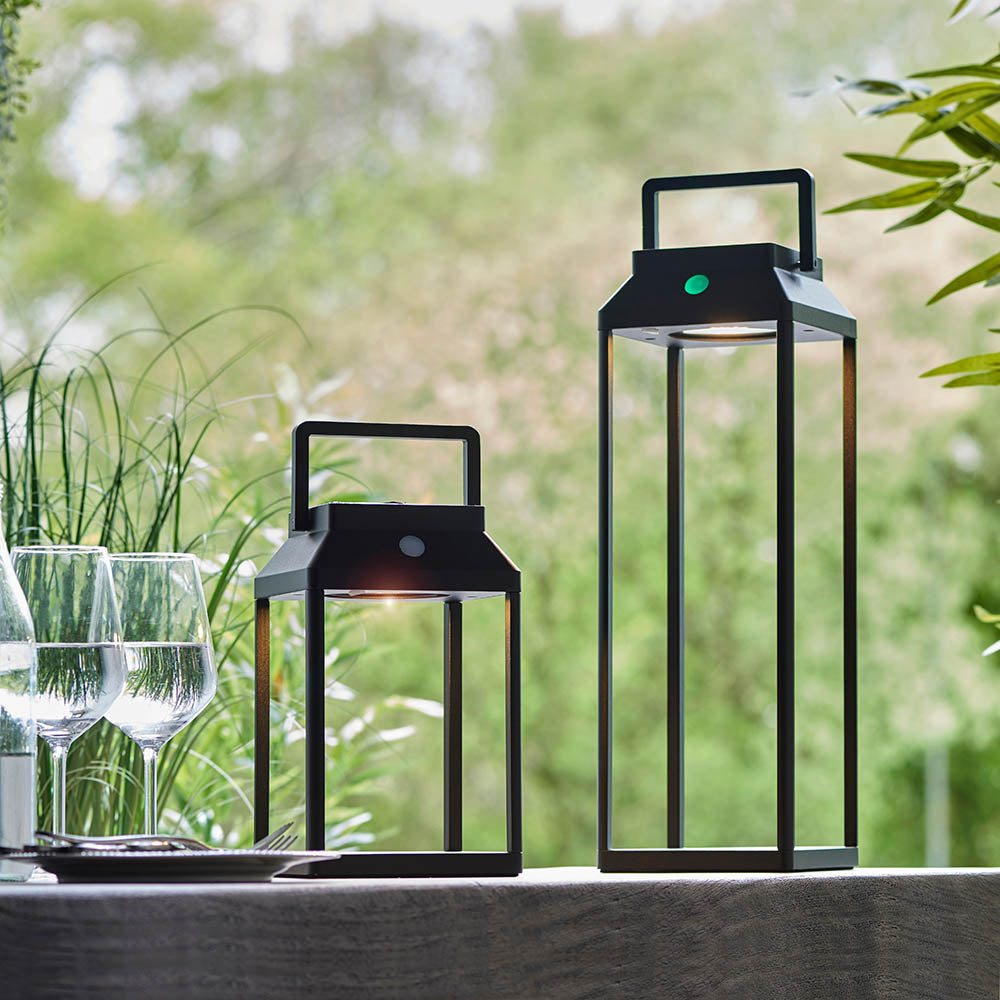Endon Linterna Medium Single Light Table Lamp - Solar - Textured Black