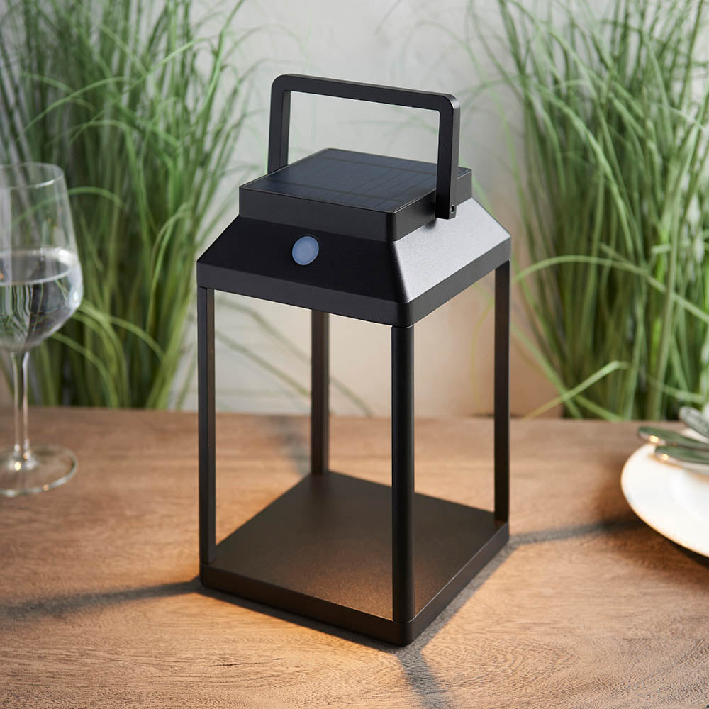 Endon Linterna Medium Single Light Table Lamp - Solar - Textured Black