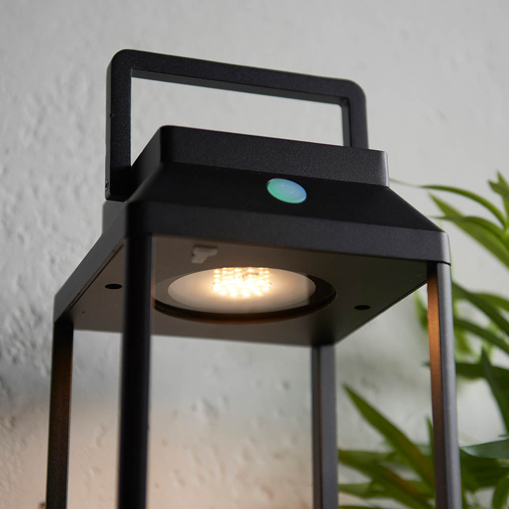 Endon Linterna Medium Single Light Table Lamp - Solar - Textured Black