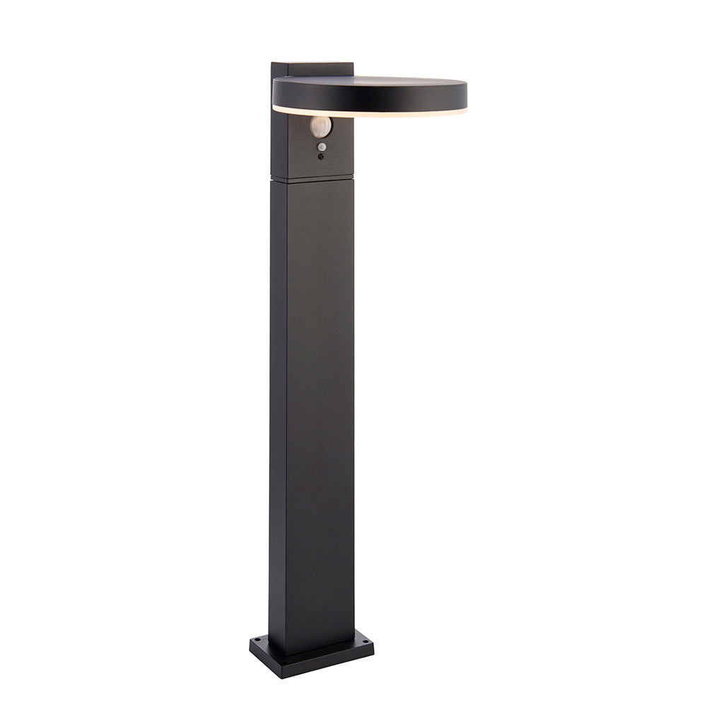Endon Ebro Single Light Floor Lamp - Photocell And PIR - Solar -  Textured Black & White Pc