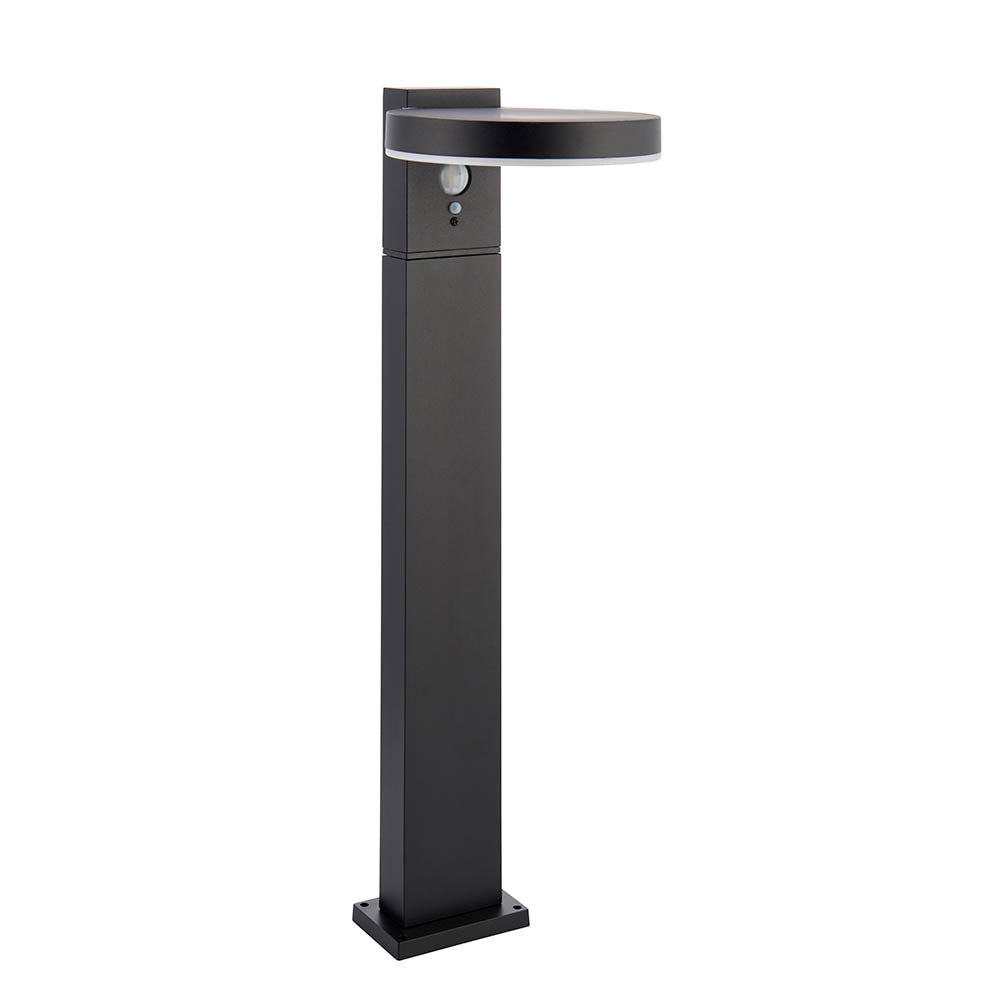 Endon Ebro Single Light Floor Lamp - Photocell And PIR - Solar -  Textured Black & White Pc