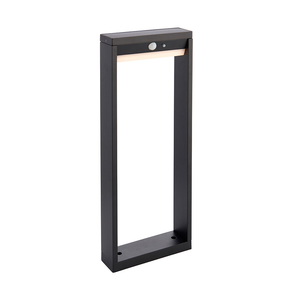 Endon Dannah Single Light Post Light - Photocell And PIR - Solar -  Textured Black & White Pc