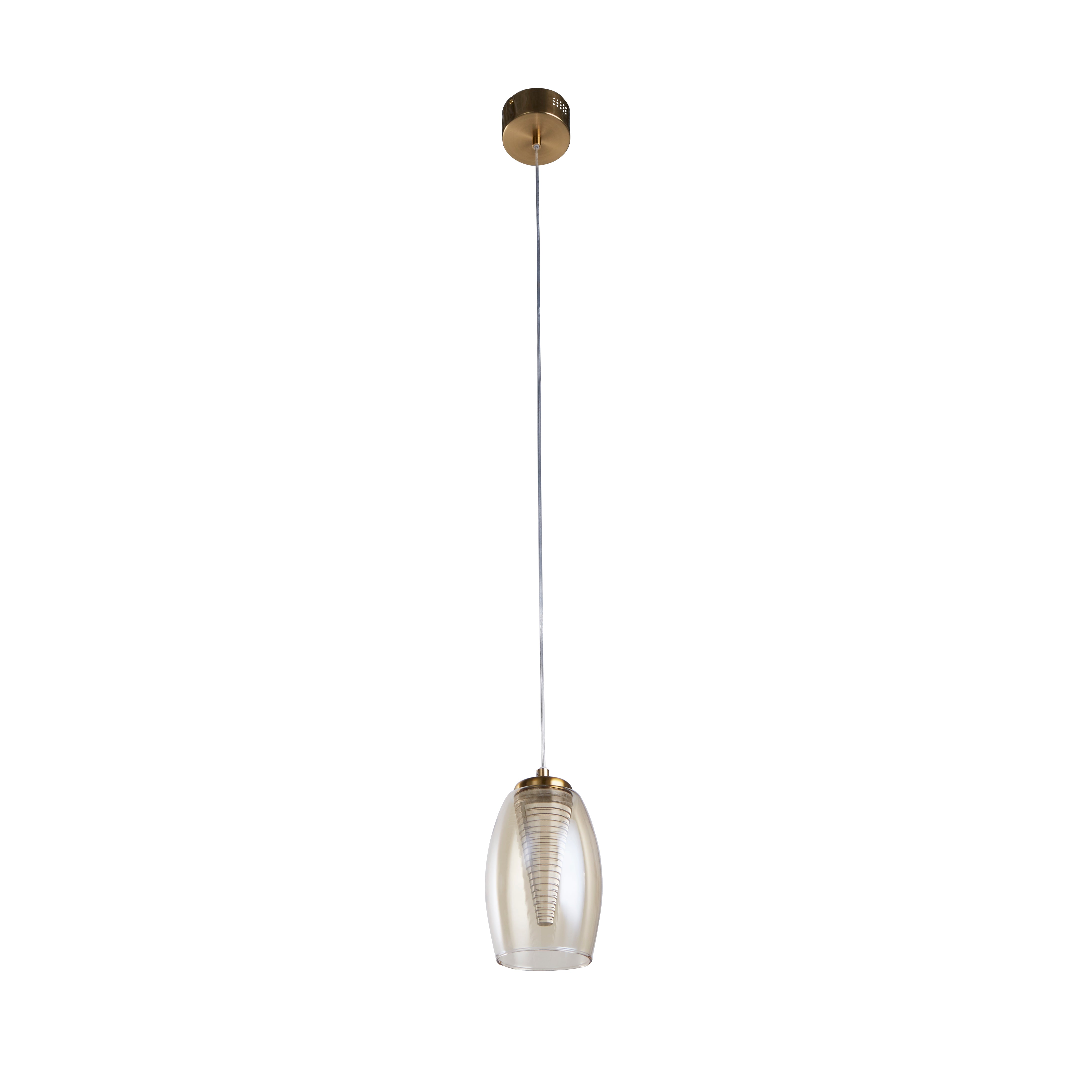Searchlight Chapman Pendant - Bronze & Champagne Glass