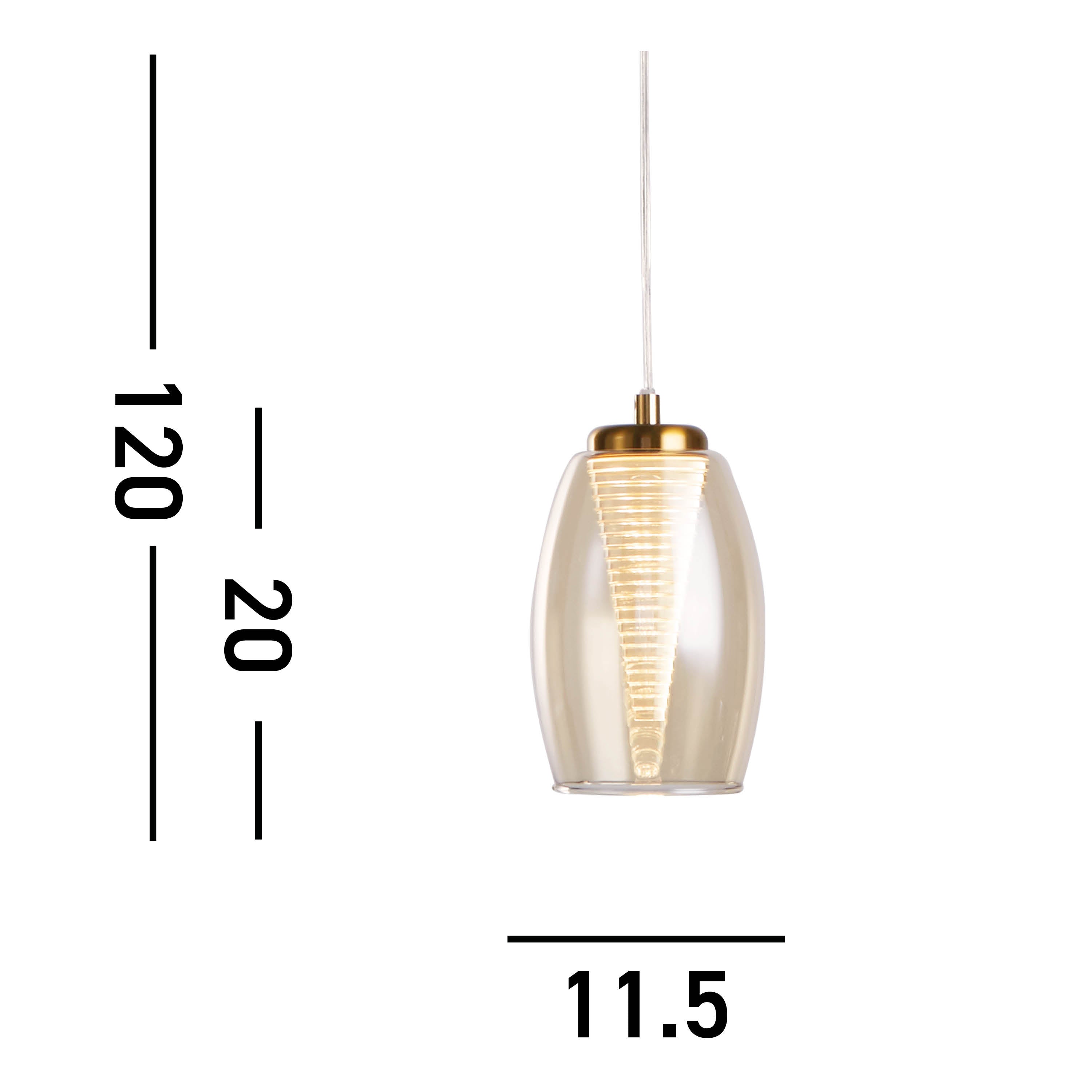 Searchlight Chapman Pendant - Bronze & Champagne Glass