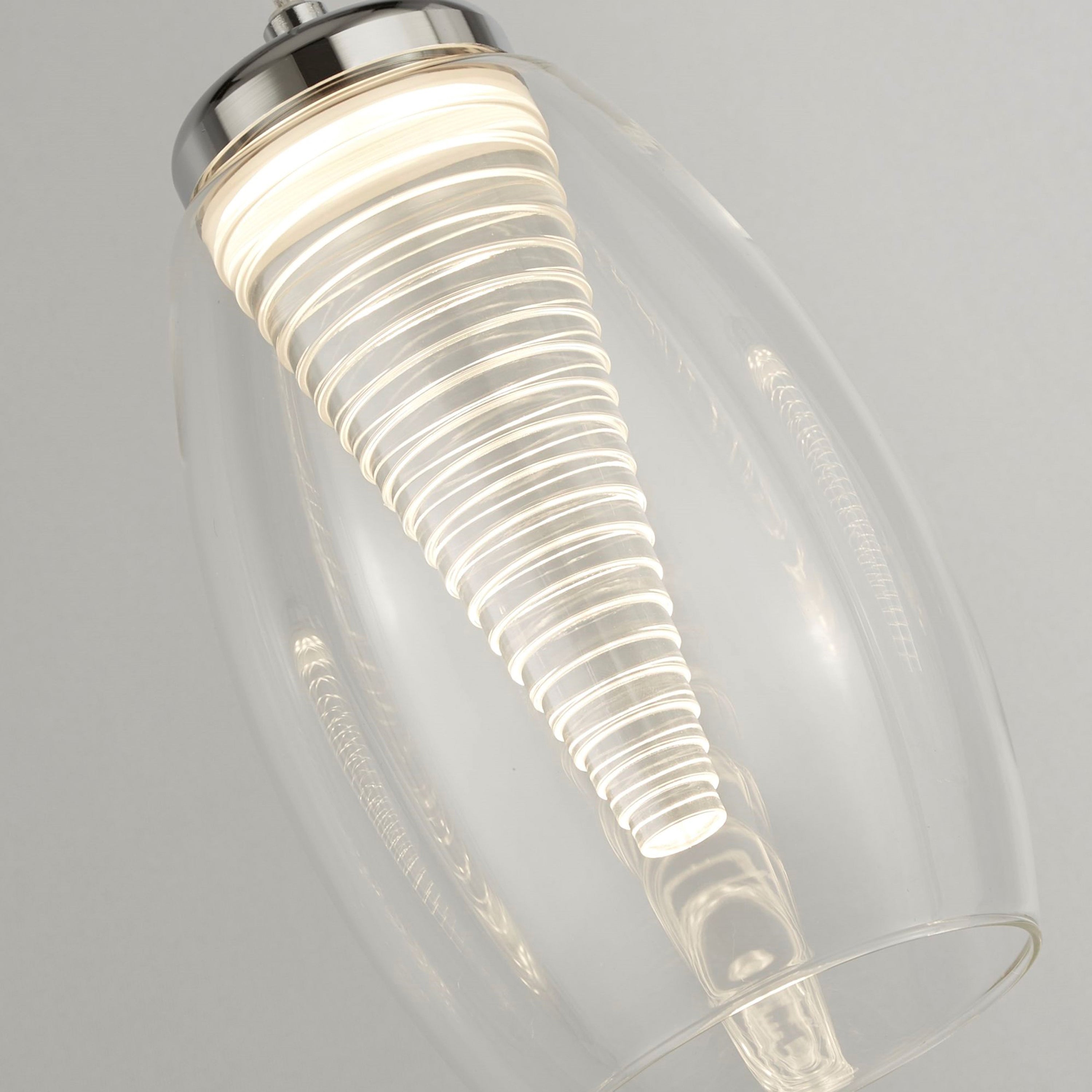 Searchlight Chapman 4 Light Bar Ceiling Pendant - Chrome & Clear Glass