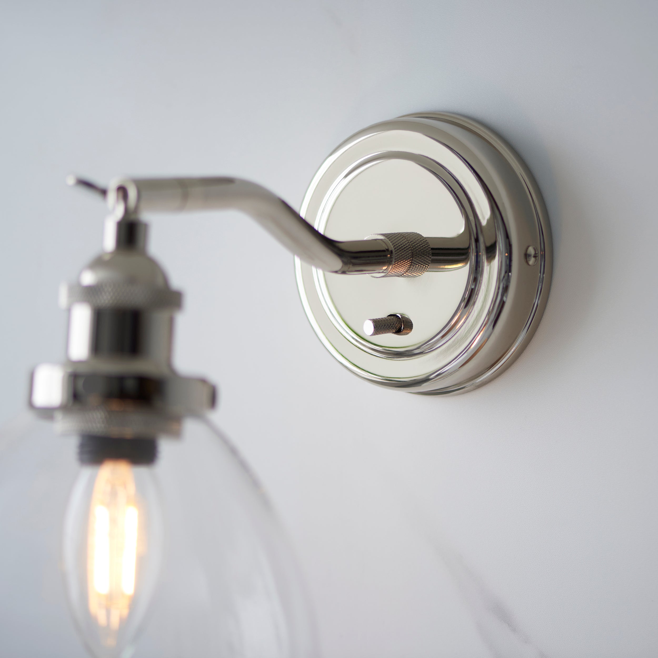 Endon Hansen Single Wall Light - Bright Nickel