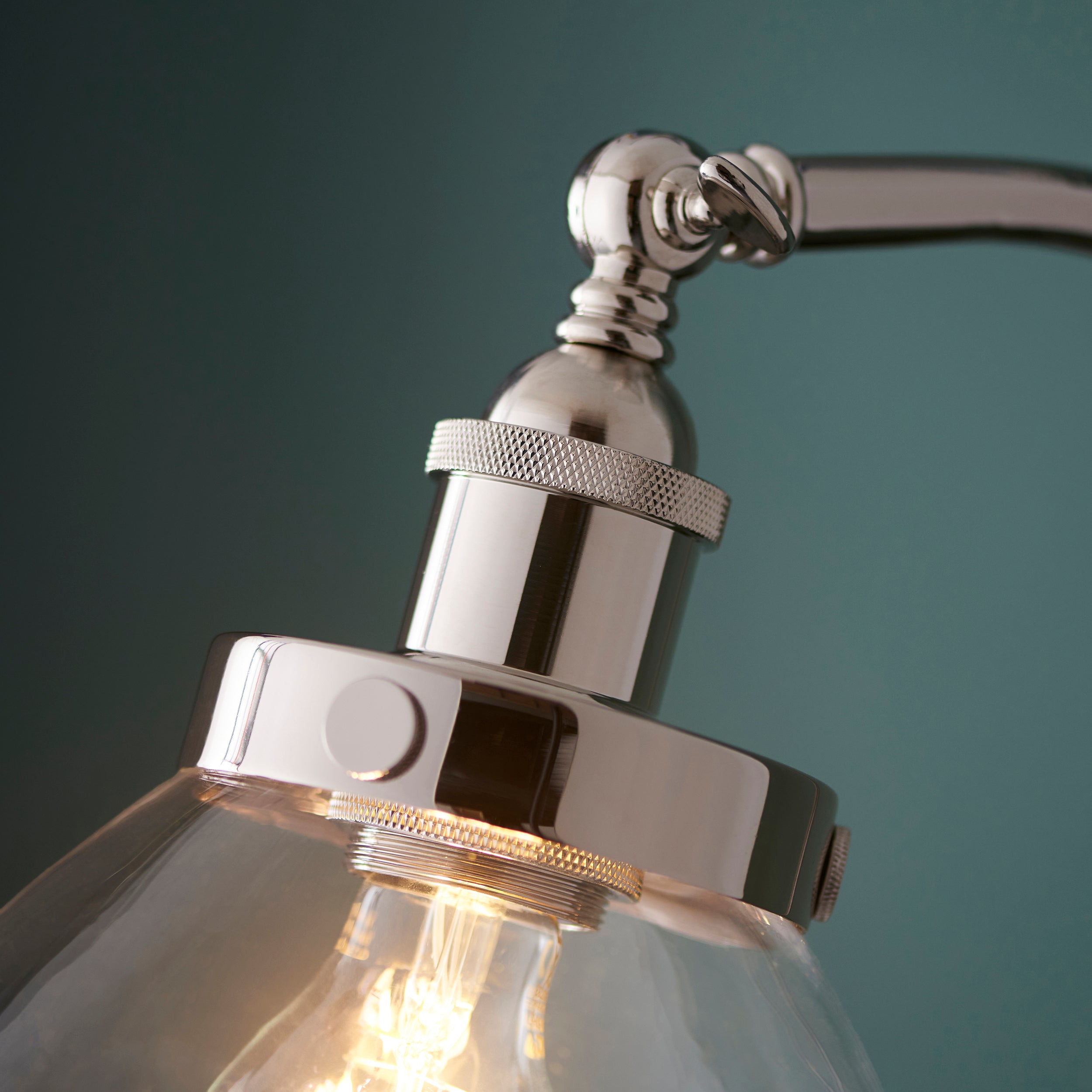 Endon Hansen Single Light Floor Lamp - Bright Nickel
