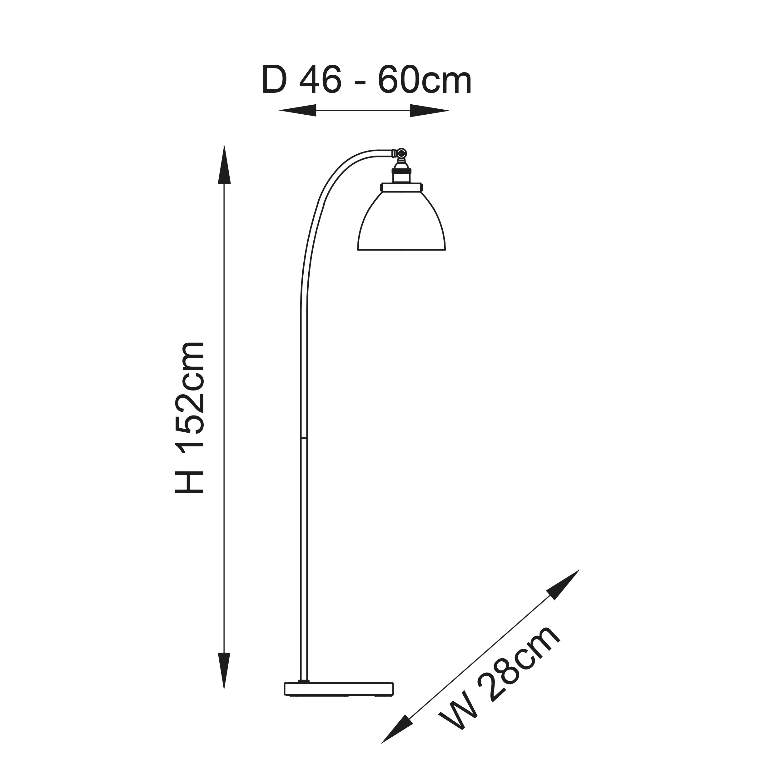 Endon Hansen Single Light Floor Lamp - Bright Nickel
