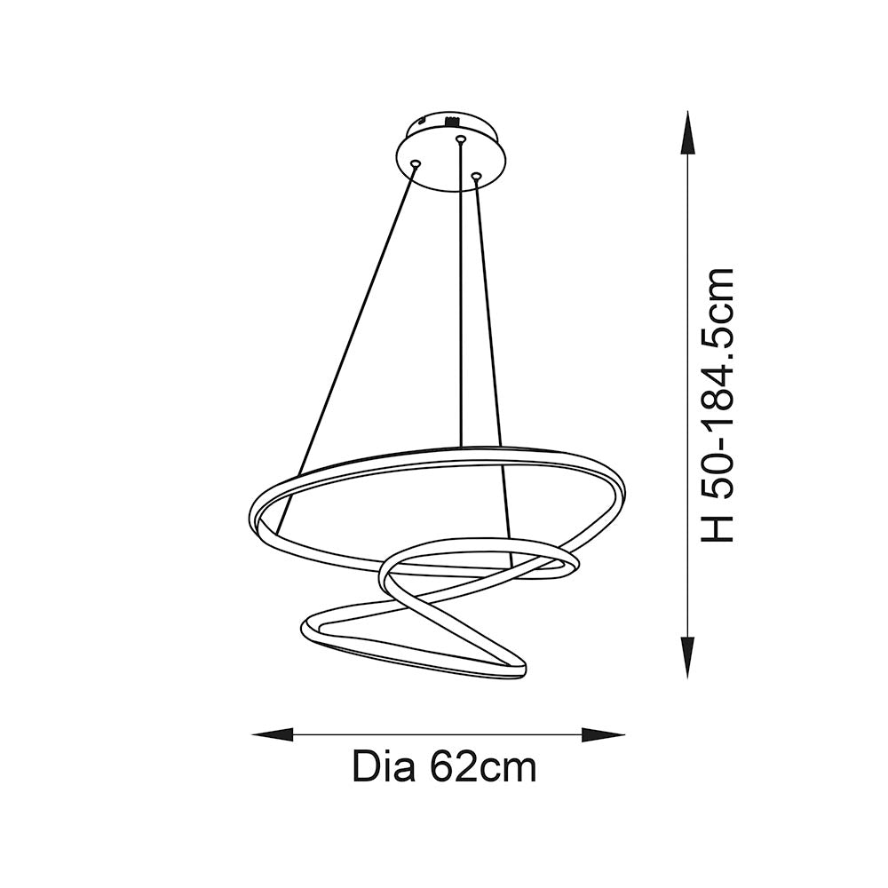 Endon Dune Single Light Pendant -  Textured Black & White Silicone