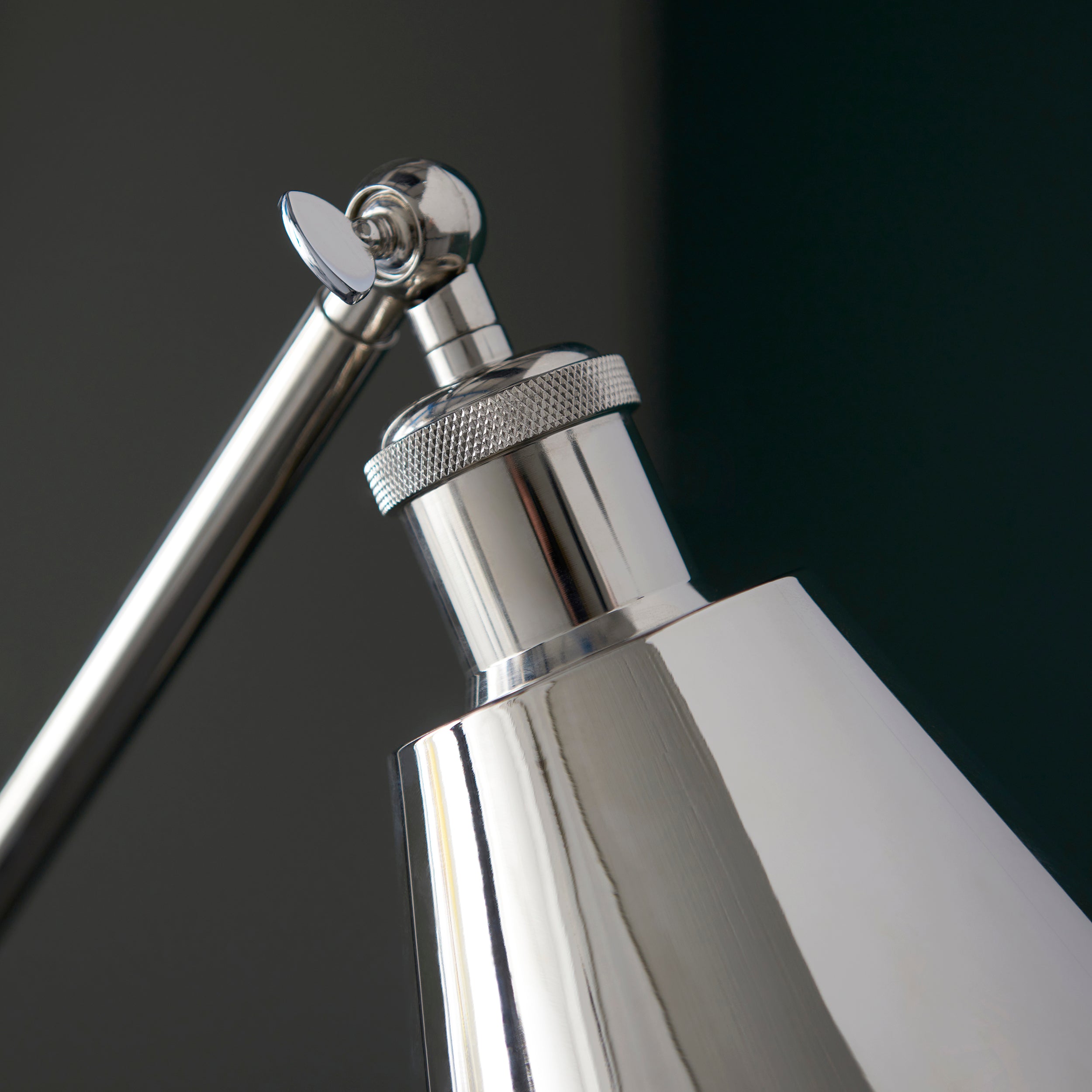 Endon Hal Single Light Floor Lamp - Bright Nickel & Satin White
