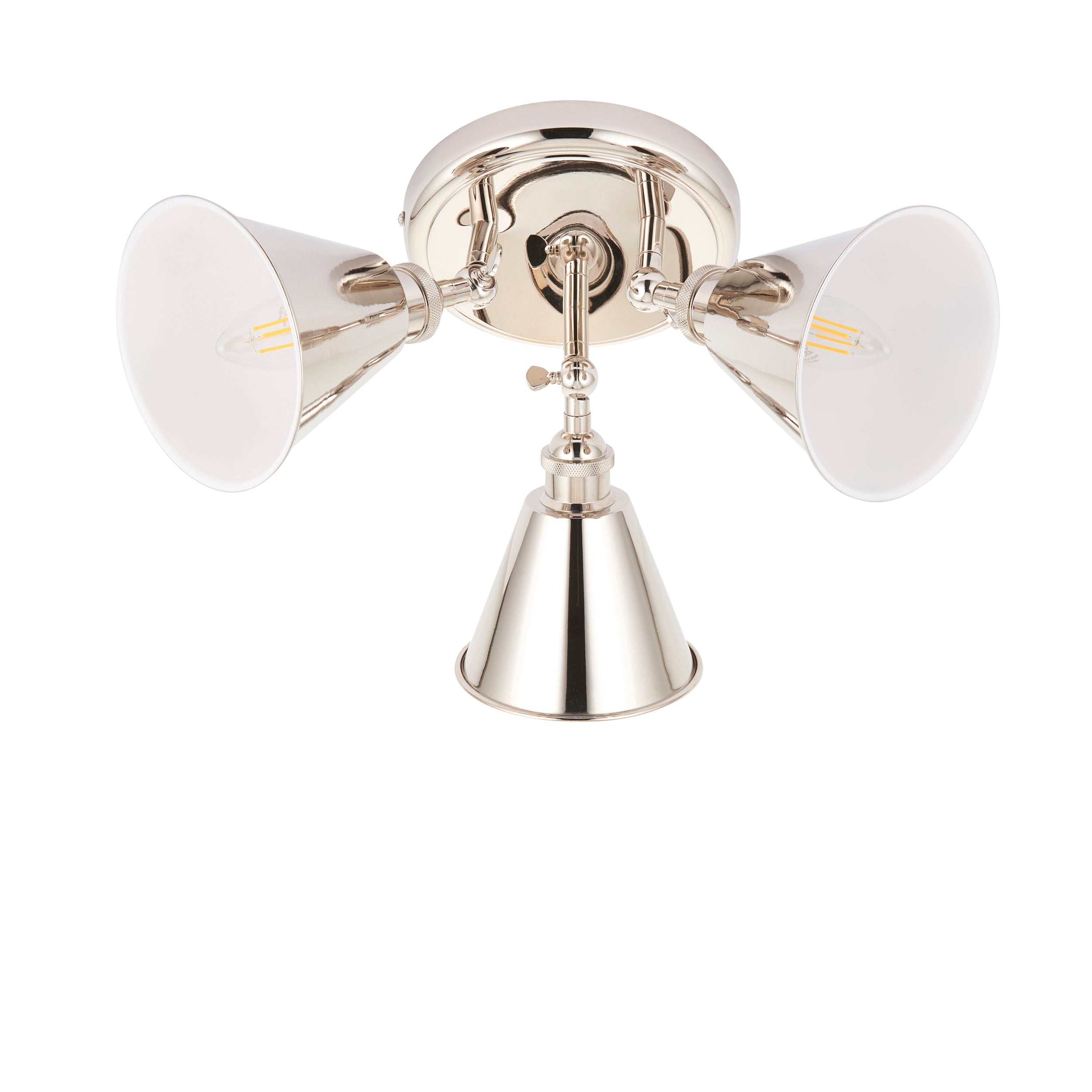 Endon Hal 3 Light Spotlight - Bright Nickel & Satin White