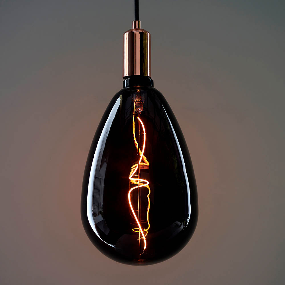 Endon Wisp E27 LED 4W Filament Bulb - 1800K - Non-Dimmable - Smoked Glass