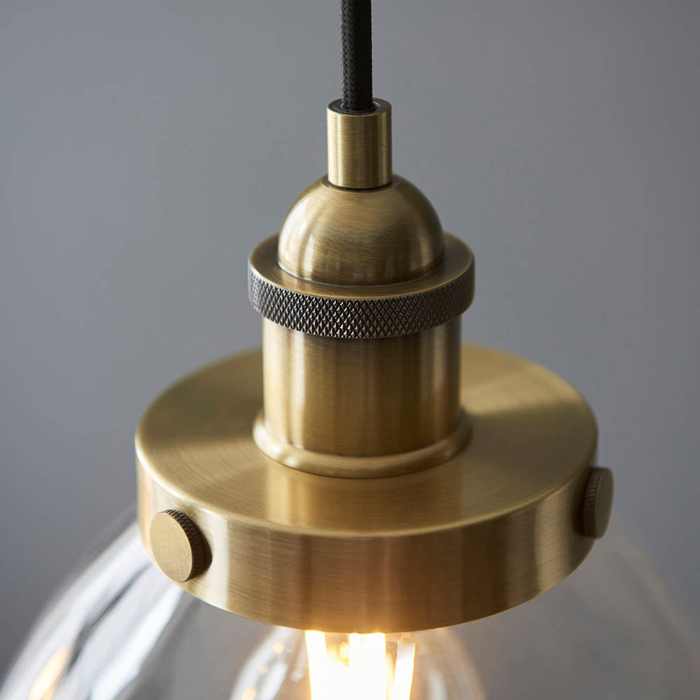 Endon Hansen 3 Light Linear Pendant - Antique Brass