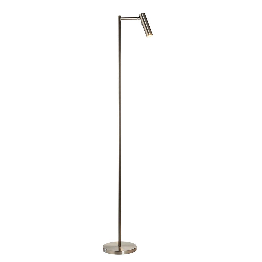 Endon Dedicated Reader Single Floor Light - Satin Nickel Plate
