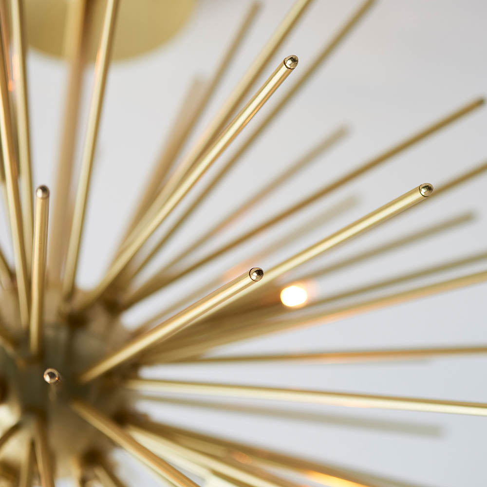 Endon Orta 6 Light Semi Flush - Satin Gold