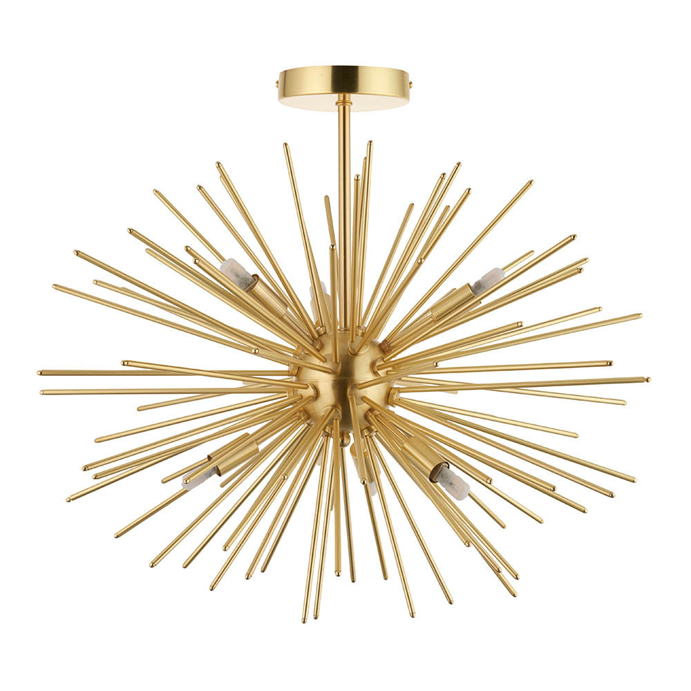 Endon Orta 6 Light Semi Flush - Satin Gold