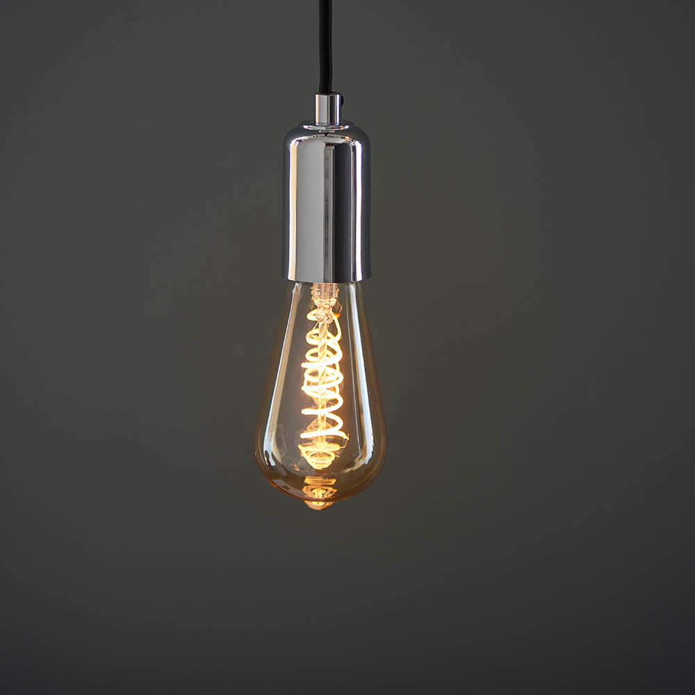 Endon Twist E27 LED 4W Filament Bulb - 2200K - Dimmable - Amber Glass