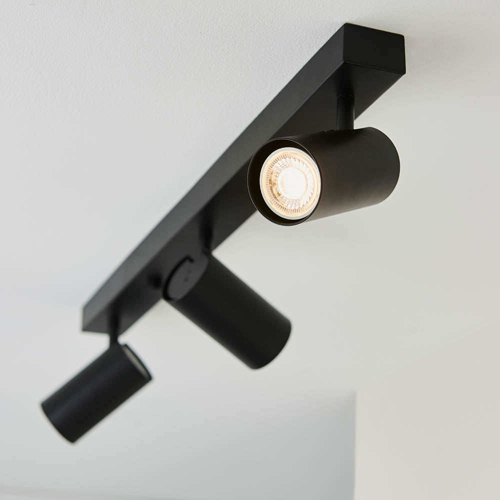 Endon Rez 3 Light Plate Spotlight - Matt Black
