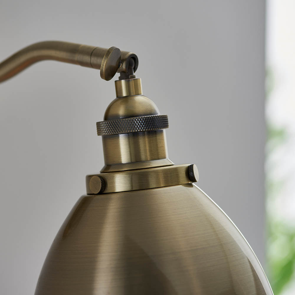 Endon Franklin Single Wall Light - Antique Brass Plate