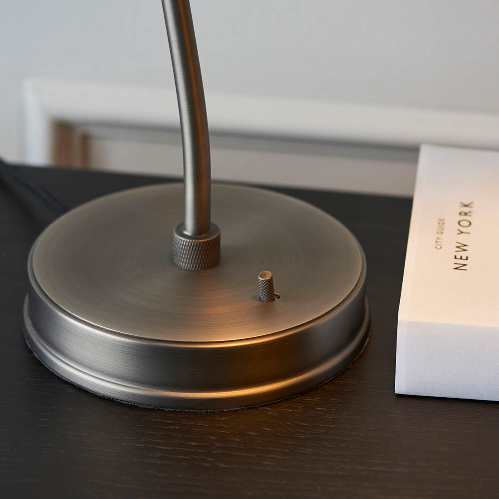 Endon Franklin Task Table Lamp - Matt Black & Aged Pewter