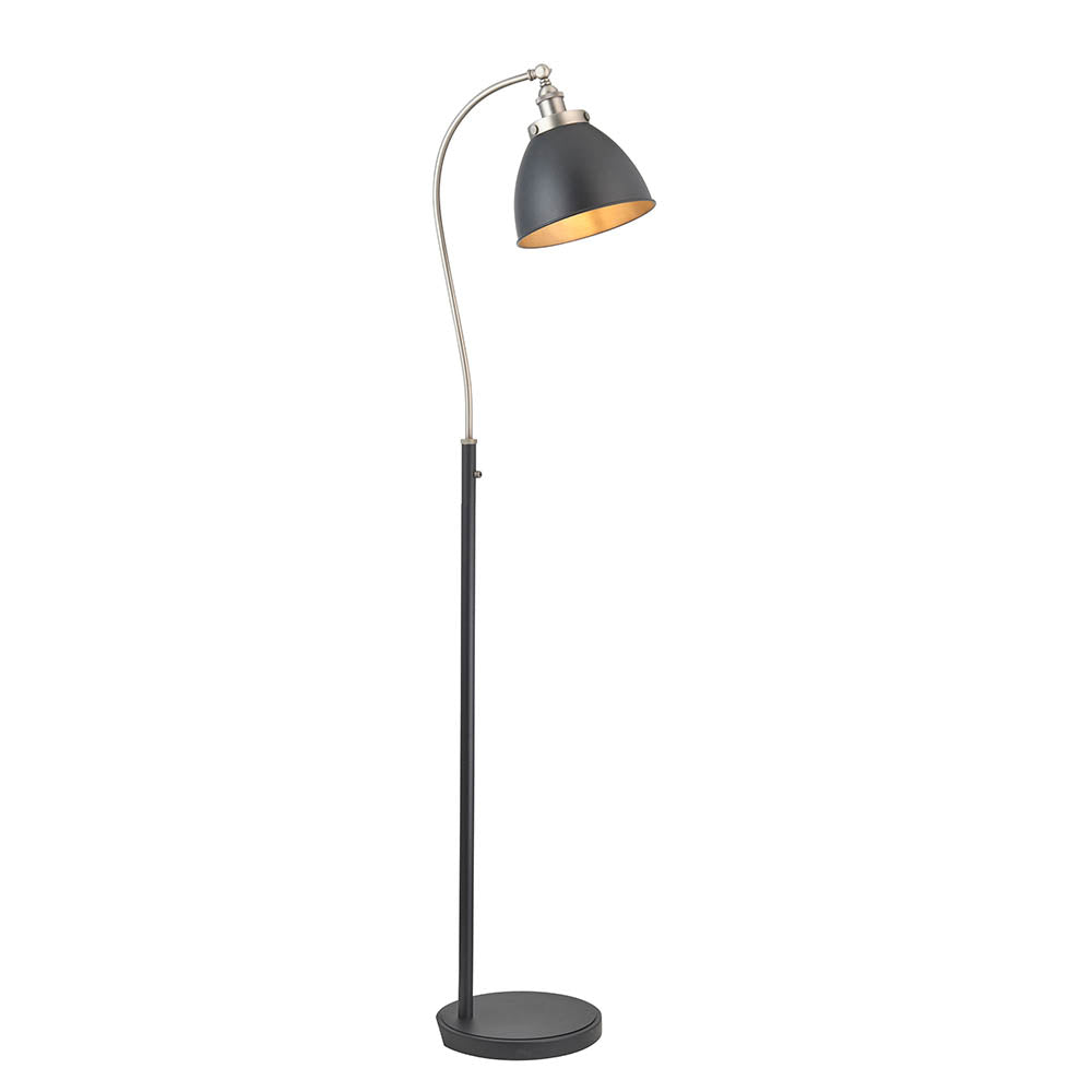 Endon Franklin Task Floor Lamp - Matt Black & Aged Pewter