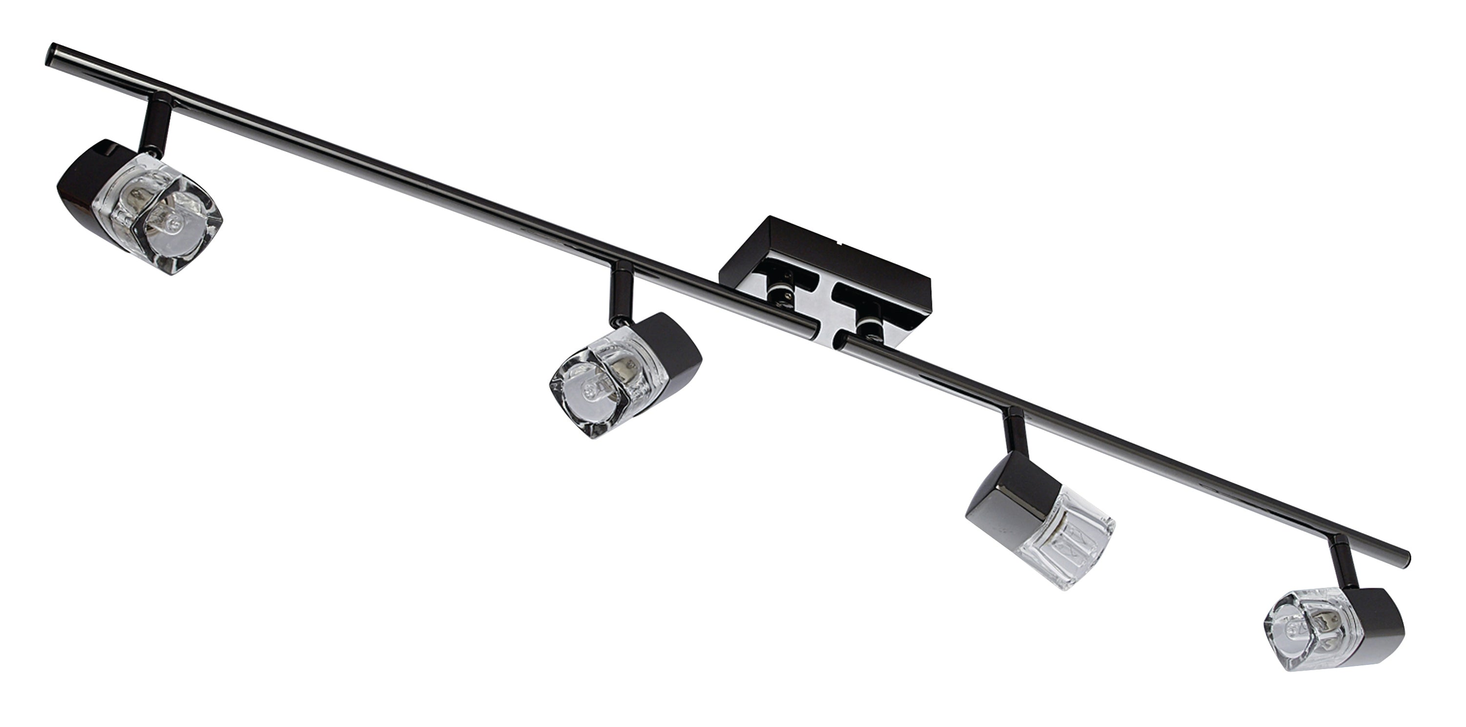 Searchlight Bellamy 4 Light Split Bar Spotlight - Chrome & Clear Glass