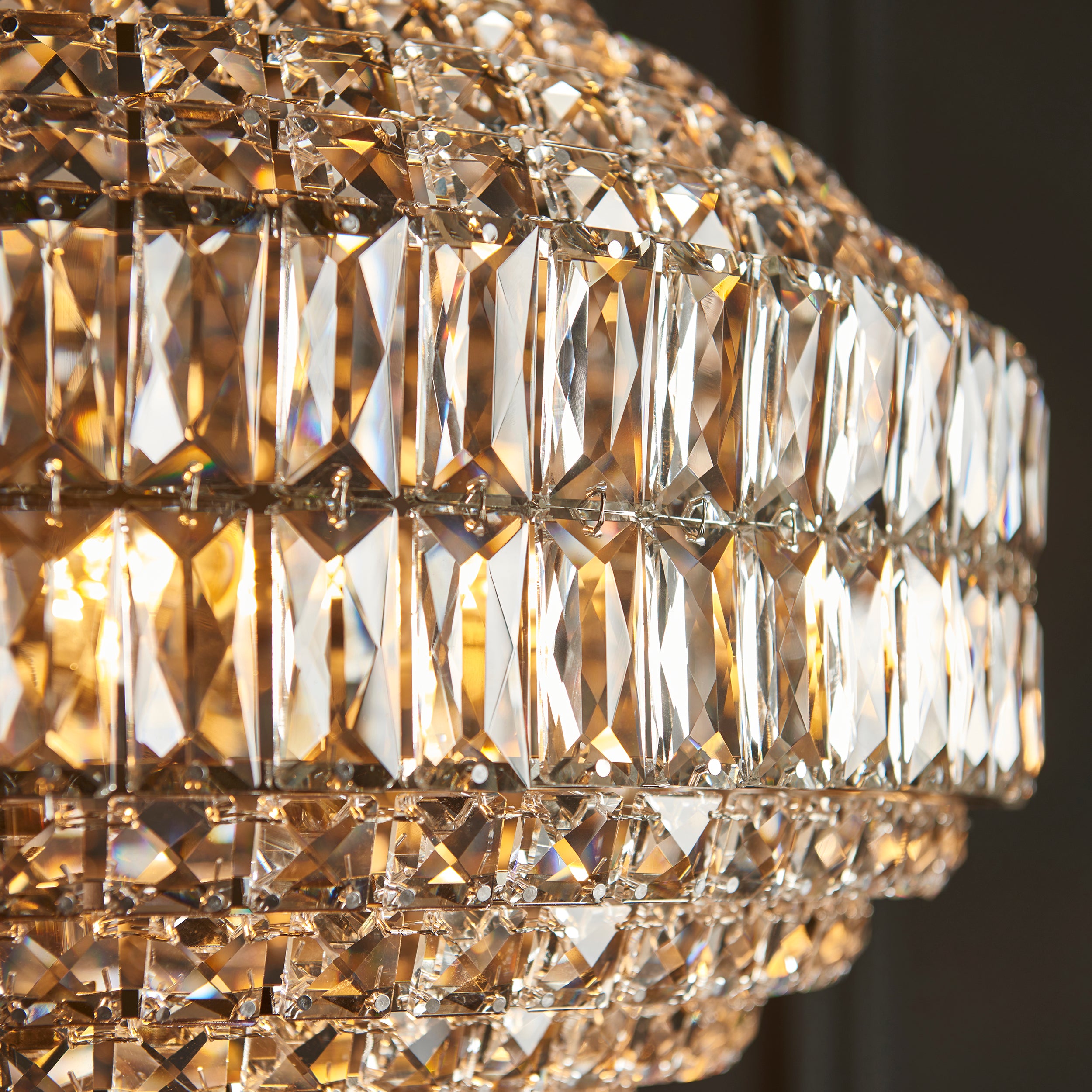 Endon Celestial 5 Light Pendant - Bright Nickel Plate & Clear Crystal