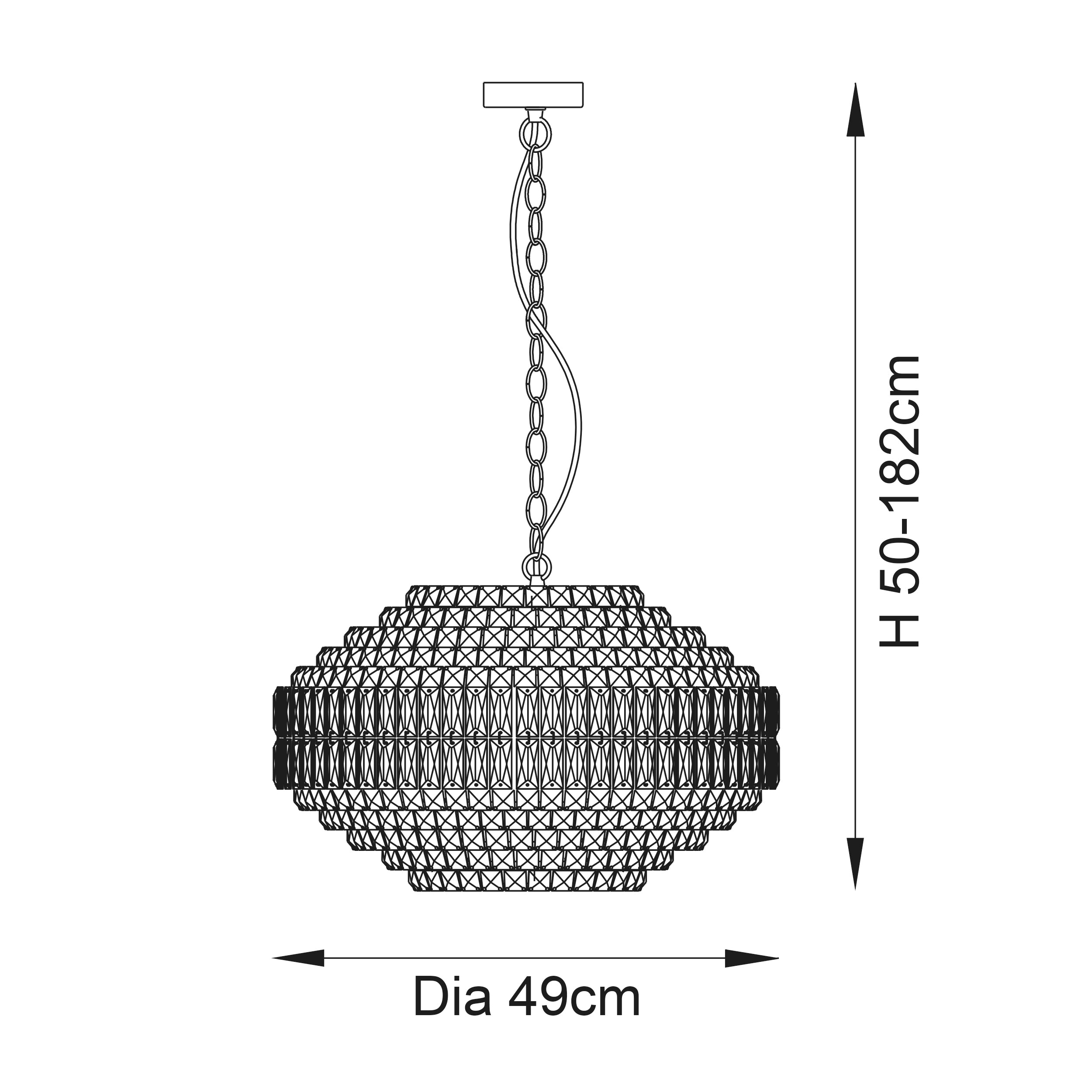 Endon Celestial 5 Light Pendant - Bright Nickel Plate & Clear Crystal