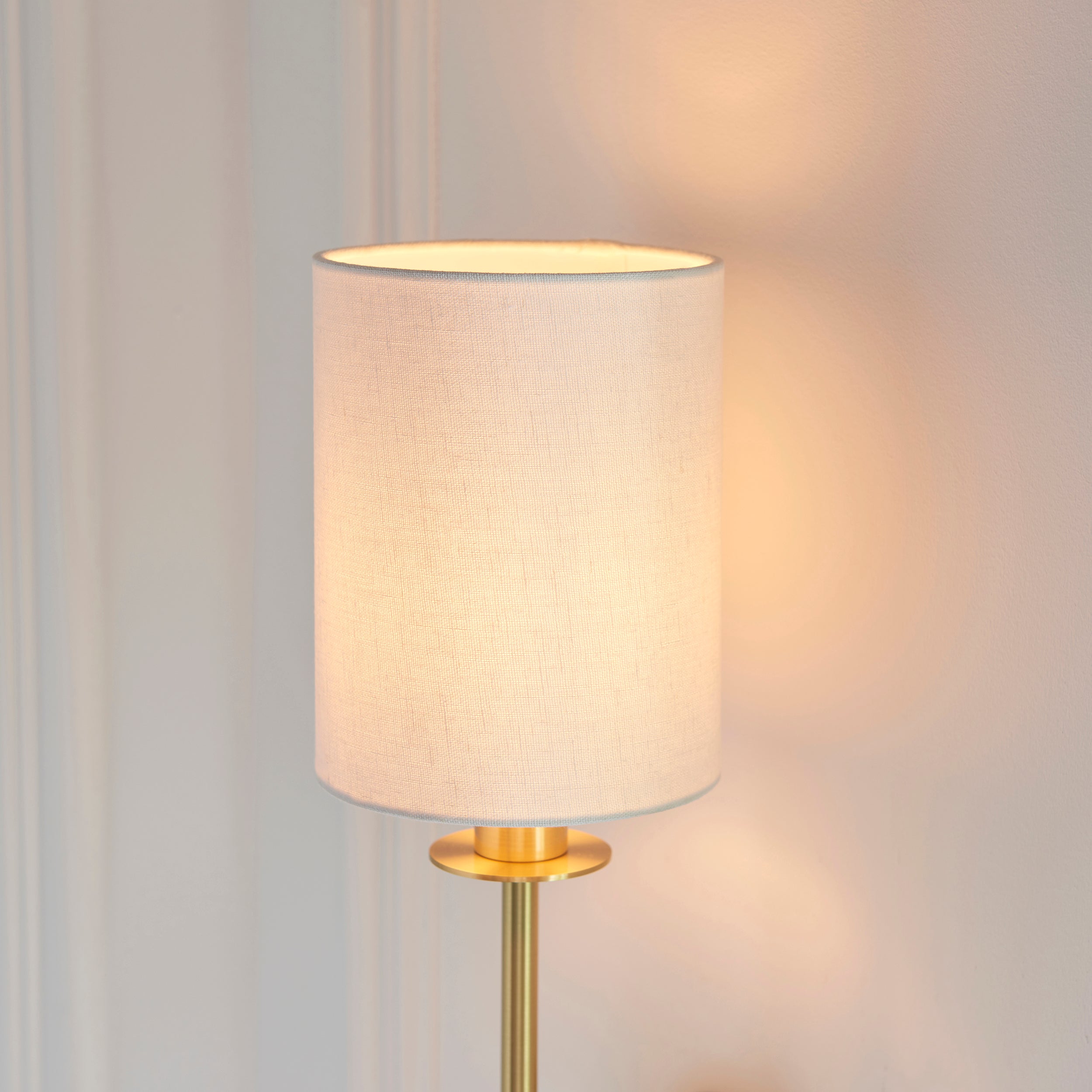 Endon Sancerre Wall Light - Satin Brass & Cylinder Shade