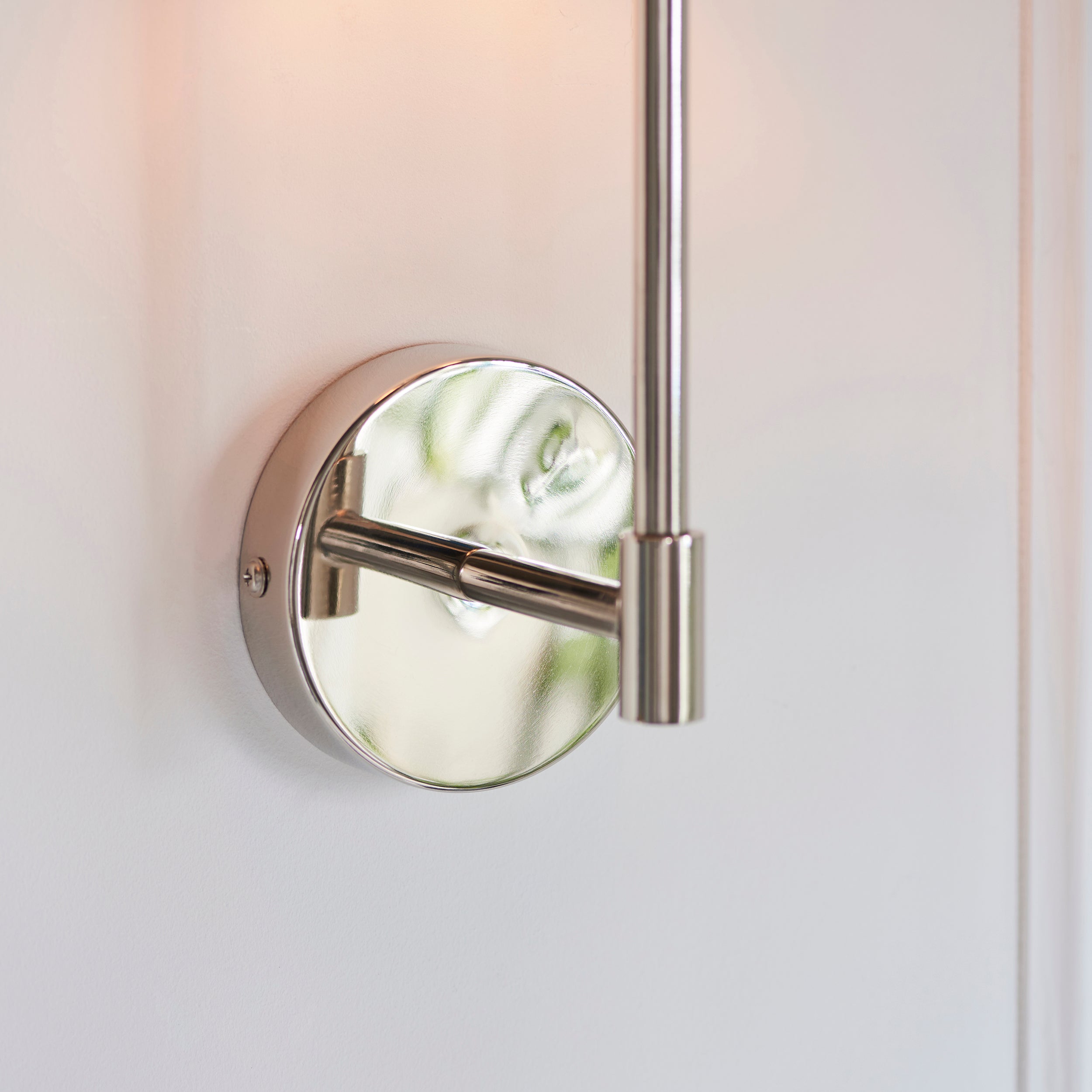 Endon Sancerre Wall Light - Bright Nickel & Cylinder Shade
