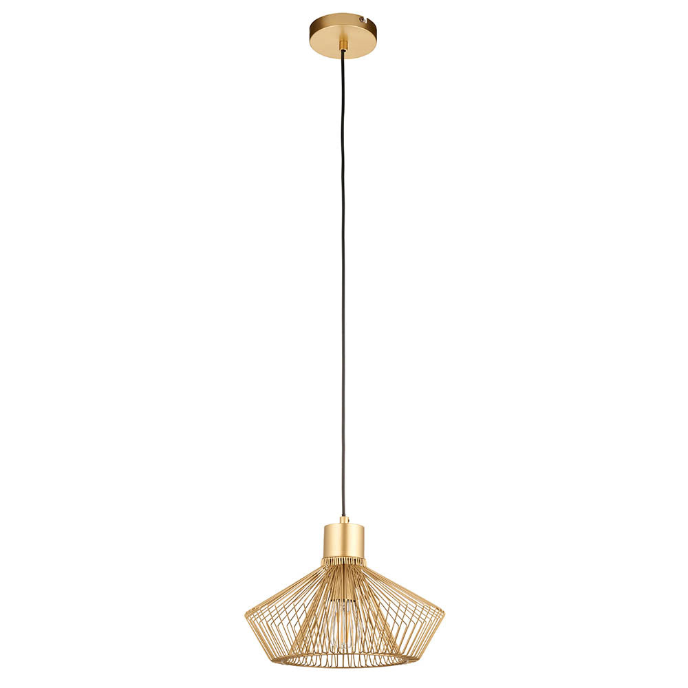 Endon Kimberley Single Caged Pendant - Gold Painted