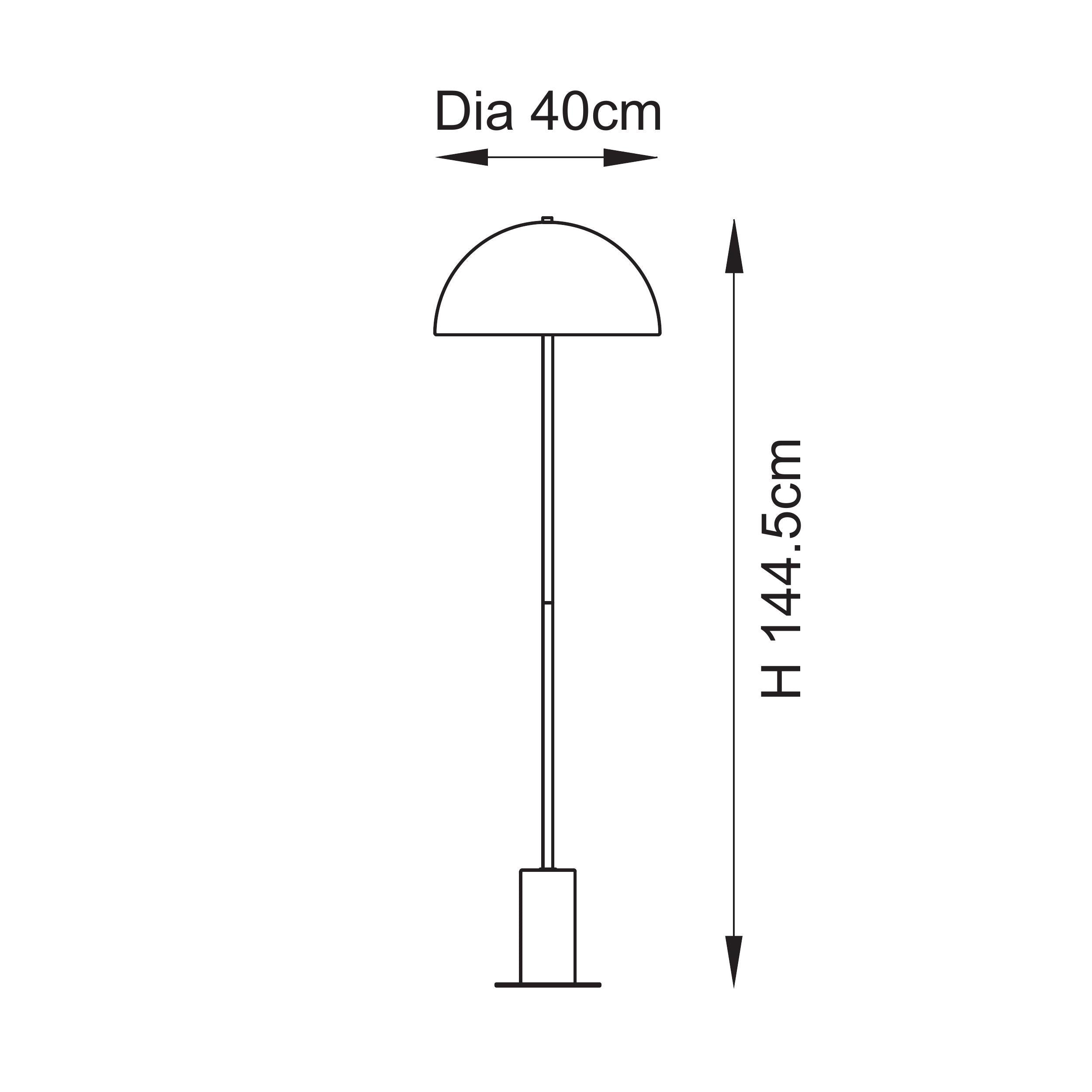 Utopia Parasol Single Floor Lamp - Brushed Aged Brass & White Marble