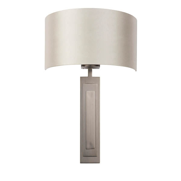 Utopia Art Deco Wall Light - Brushed Bronze And Mink Shade