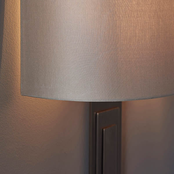 Utopia Art Deco Wall Light - Brushed Bronze And Mink Shade