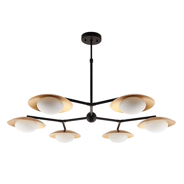 Utopia Planet 6 Light Pendant - Gold - 85cm Diameter