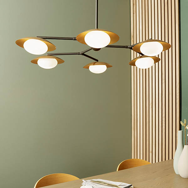 Utopia Planet 6 Light Pendant - Gold - 85cm Diameter
