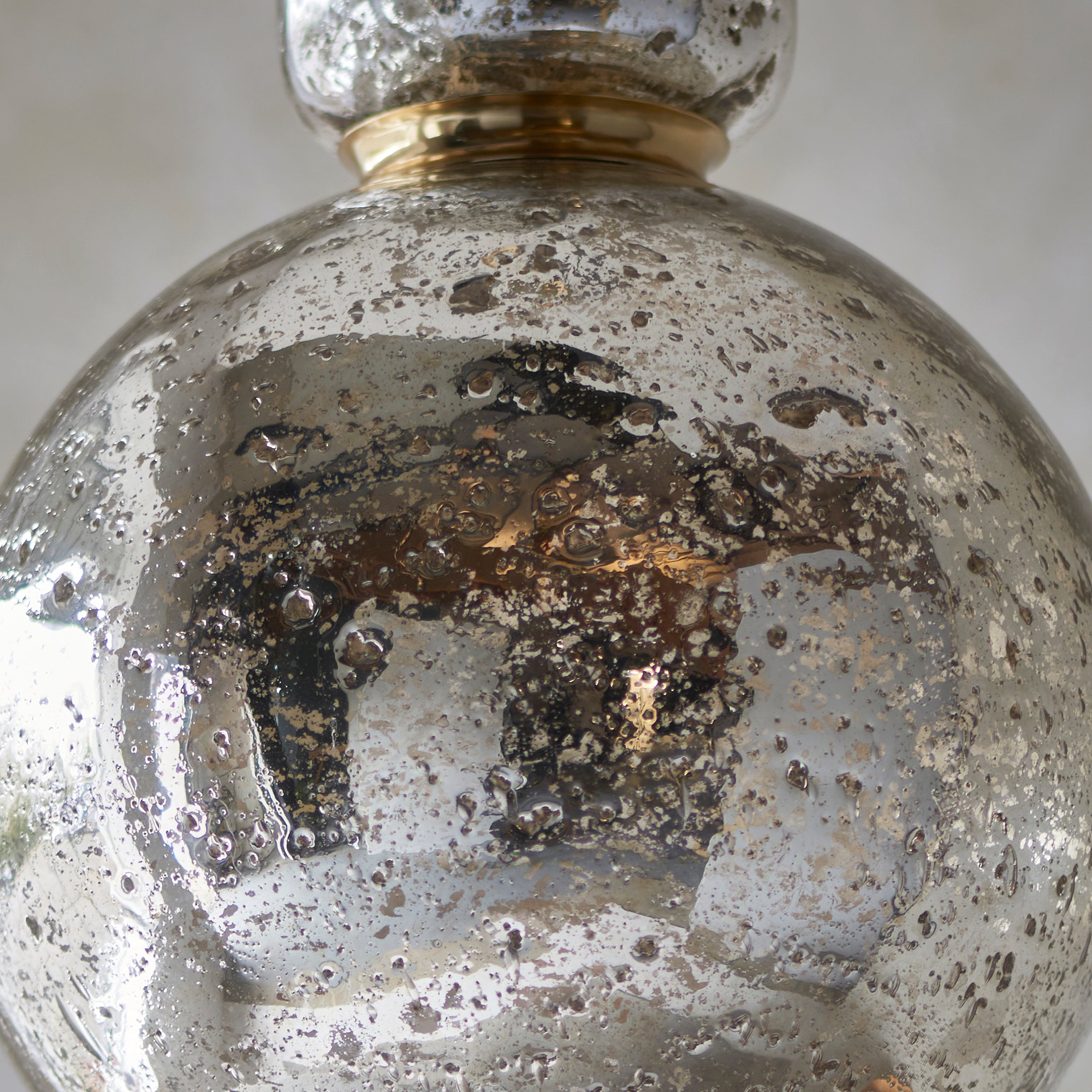 Utopia Cosmos 1 Light Pendant - Brass & Mercury Glass