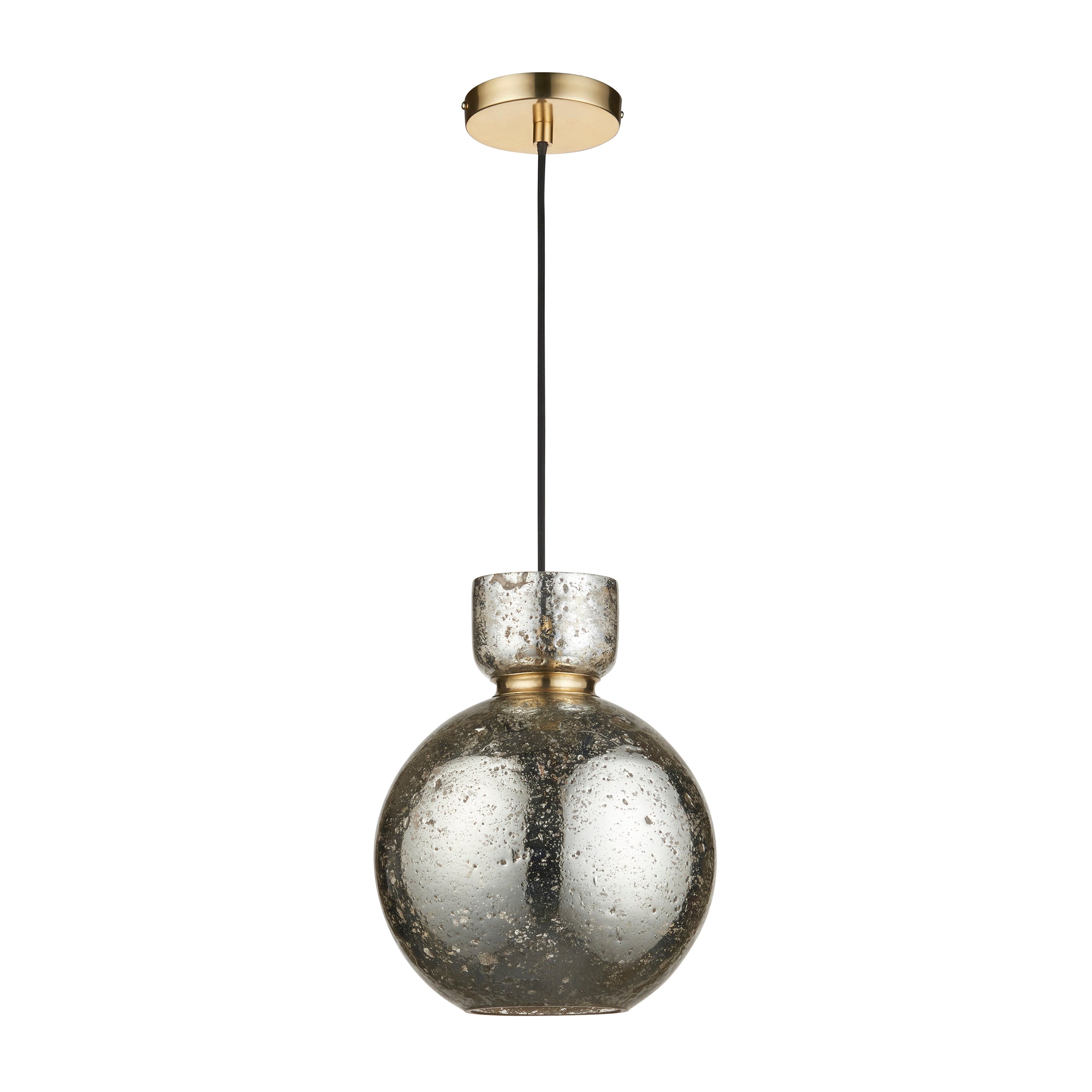 Utopia Cosmos 1 Light Pendant - Brass & Mercury Glass