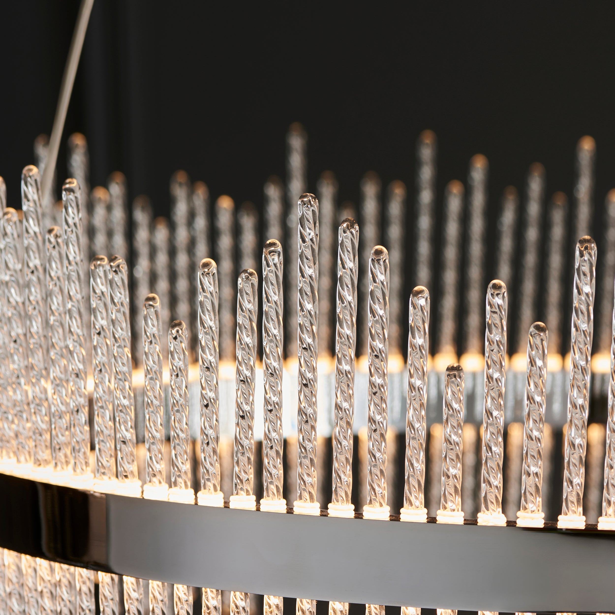 Utopia Twist Large Pendant - Chrome Plate & Clear Glass - 70cm Diameter