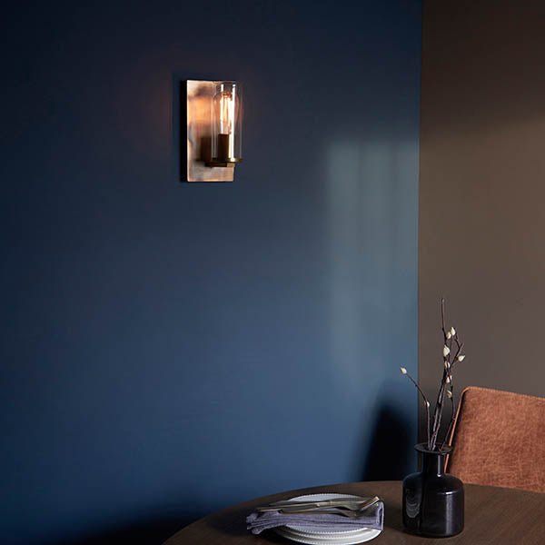 Utopia Swirl Wall Light - Bronze Patina With Clear Glass