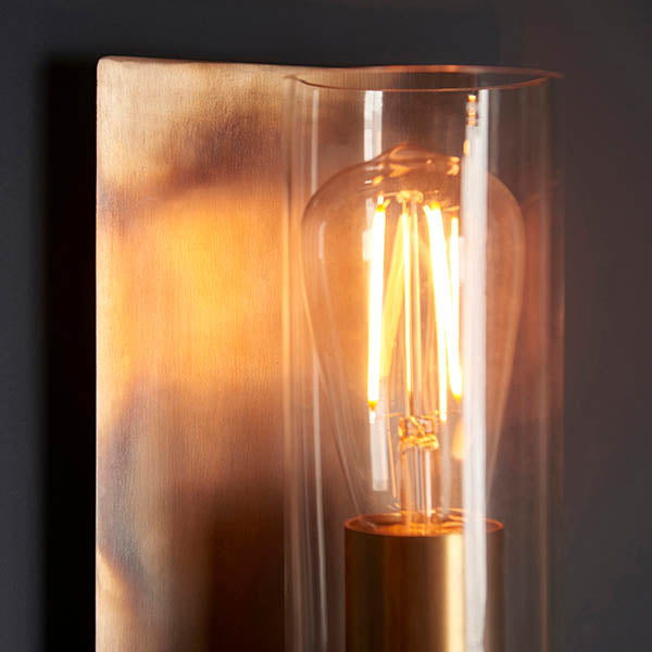 Utopia Swirl Wall Light - Bronze Patina With Clear Glass