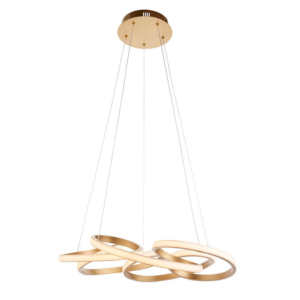 Utopia Whirl Multi Spiral LED Ceiling Pendant - Satin Gold