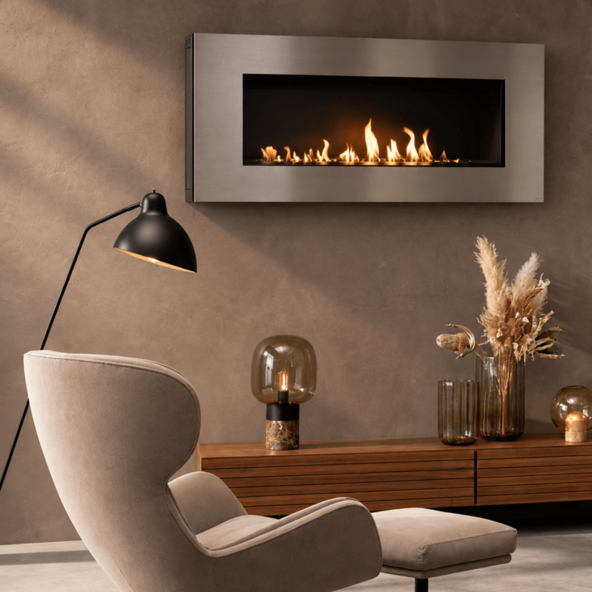 GlammFire Apollo Wall Mounted Bioethanol Fireplace