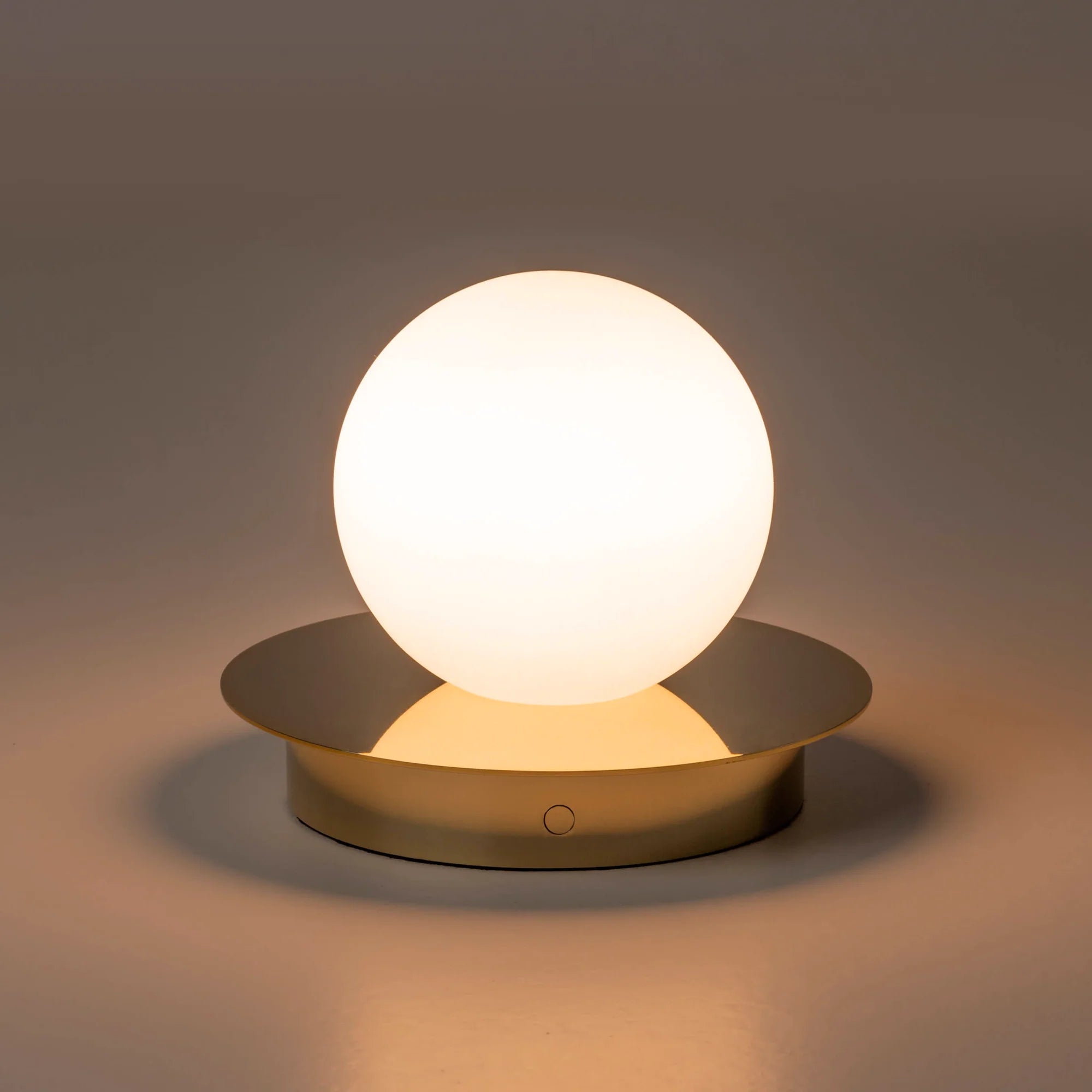houseof. Opal Disk Rechargeable Table Lamp - Brass