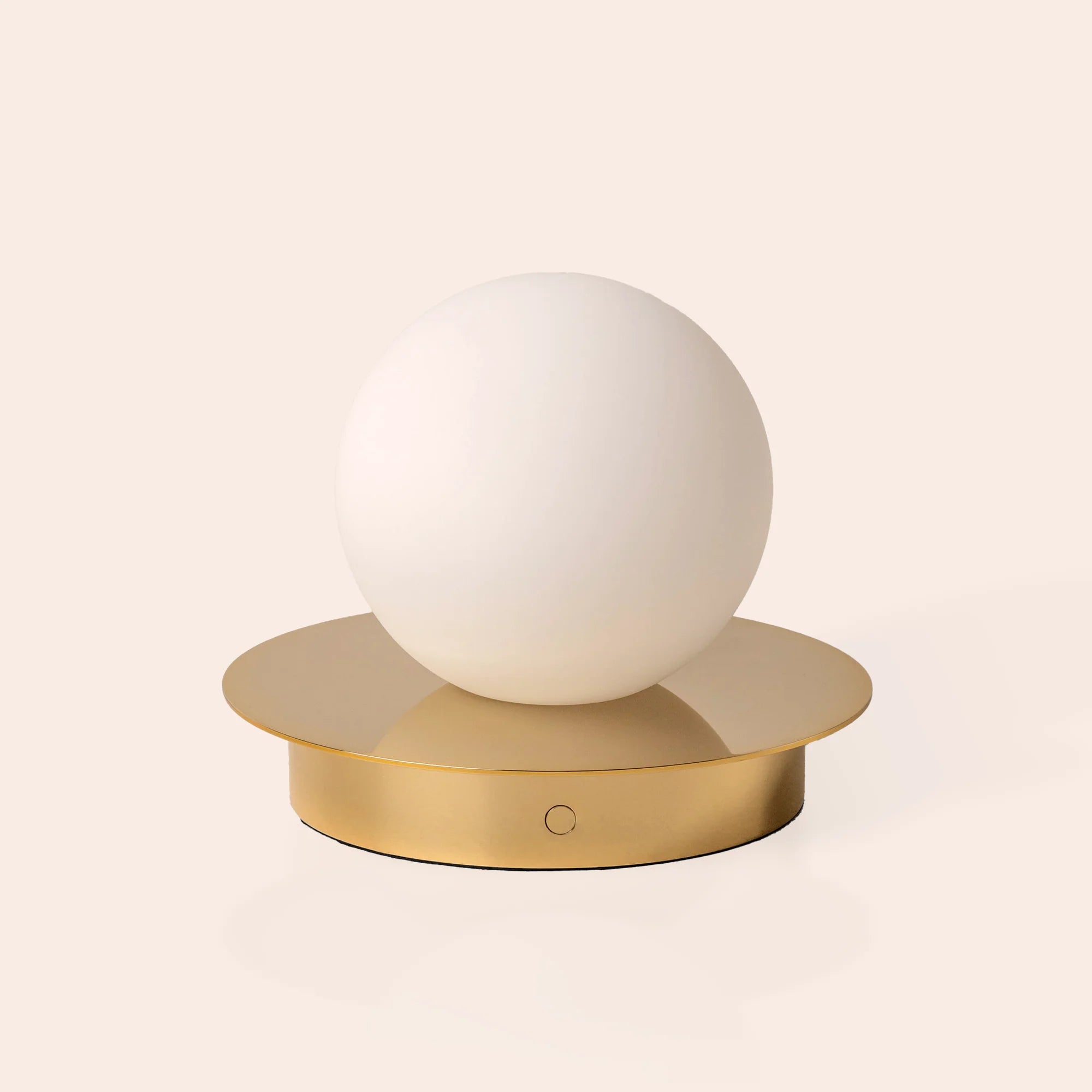 houseof. Opal Disk Rechargeable Table Lamp - Brass