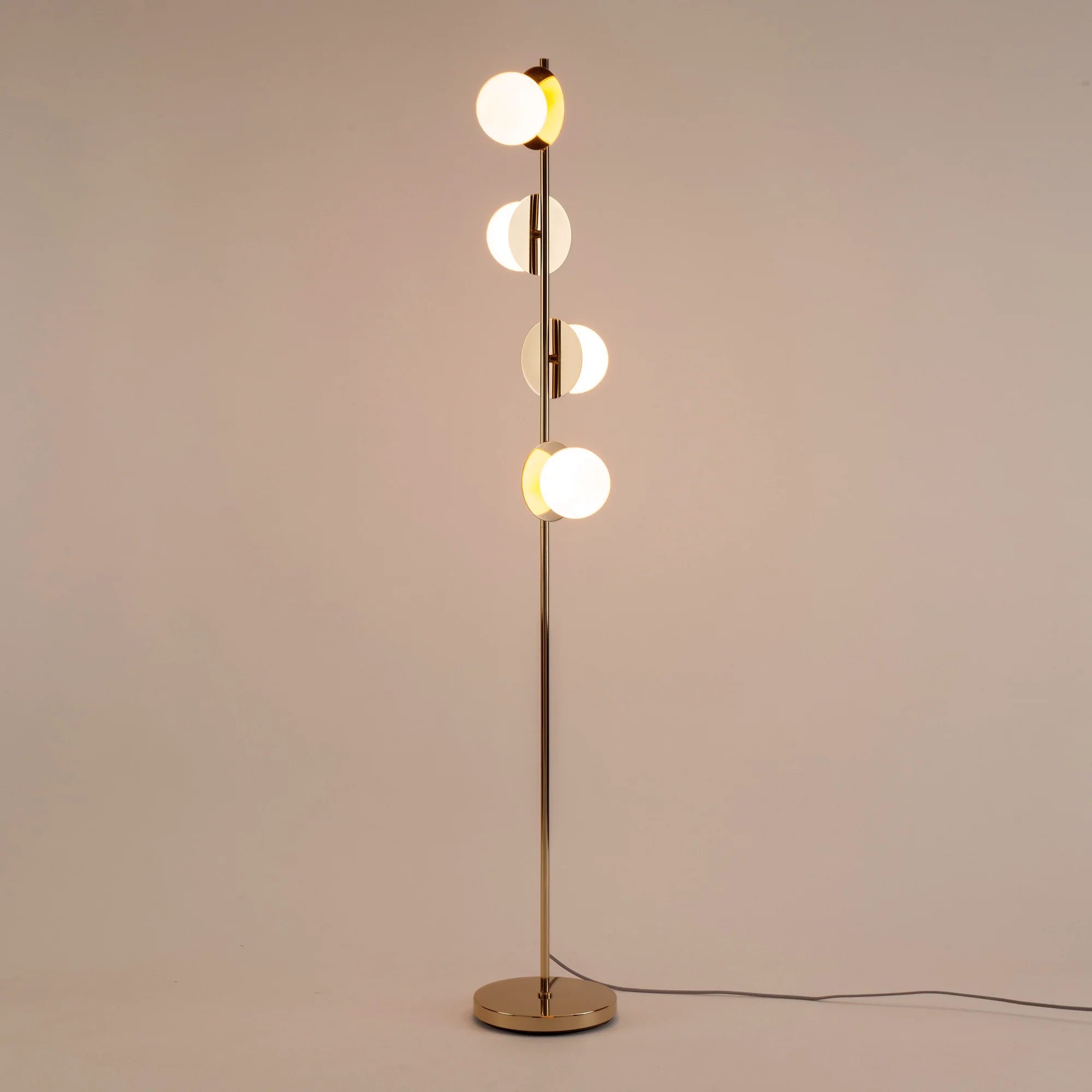 houseof. Opal Disk Floor Lamp - Brass
