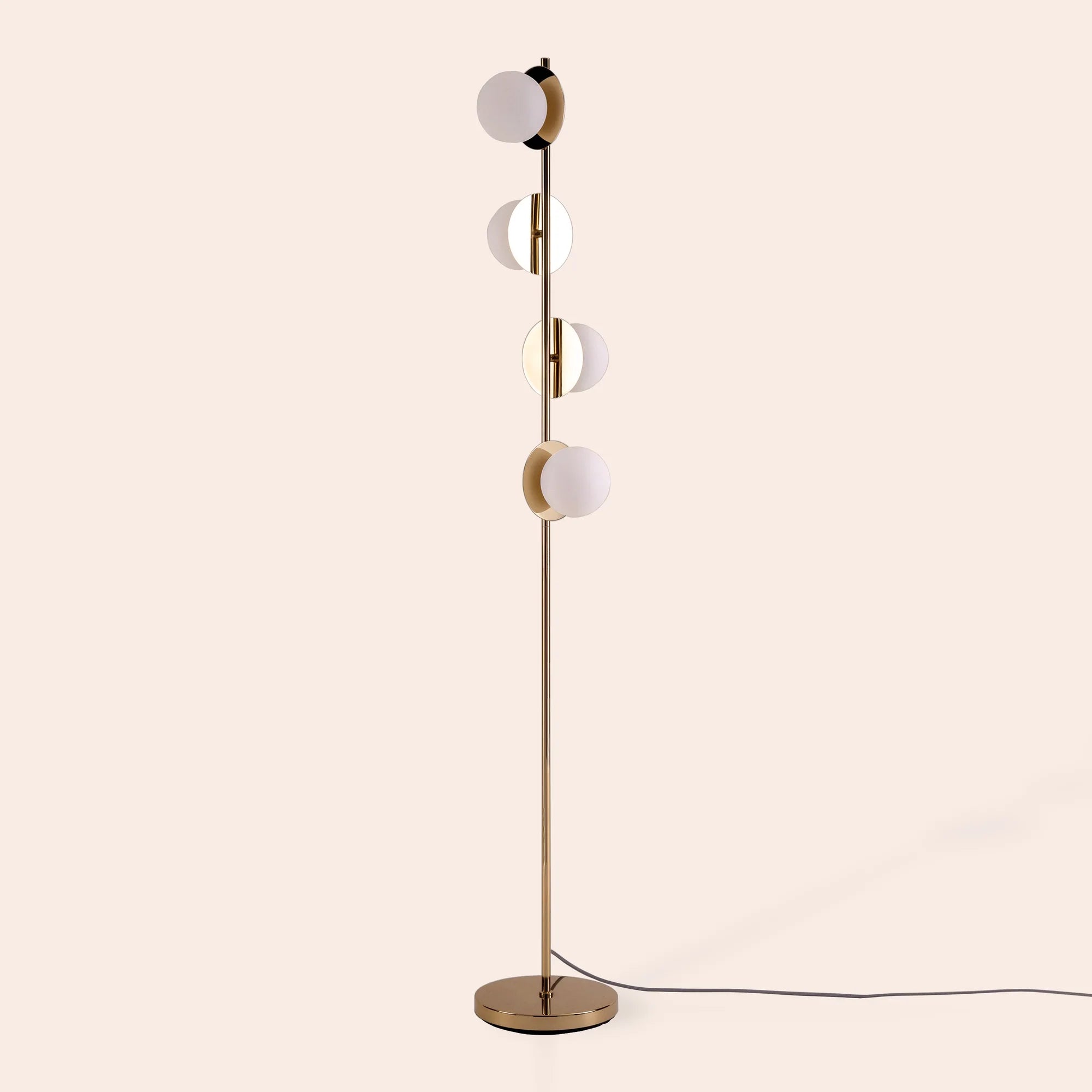 houseof. Opal Disk Floor Lamp - Brass