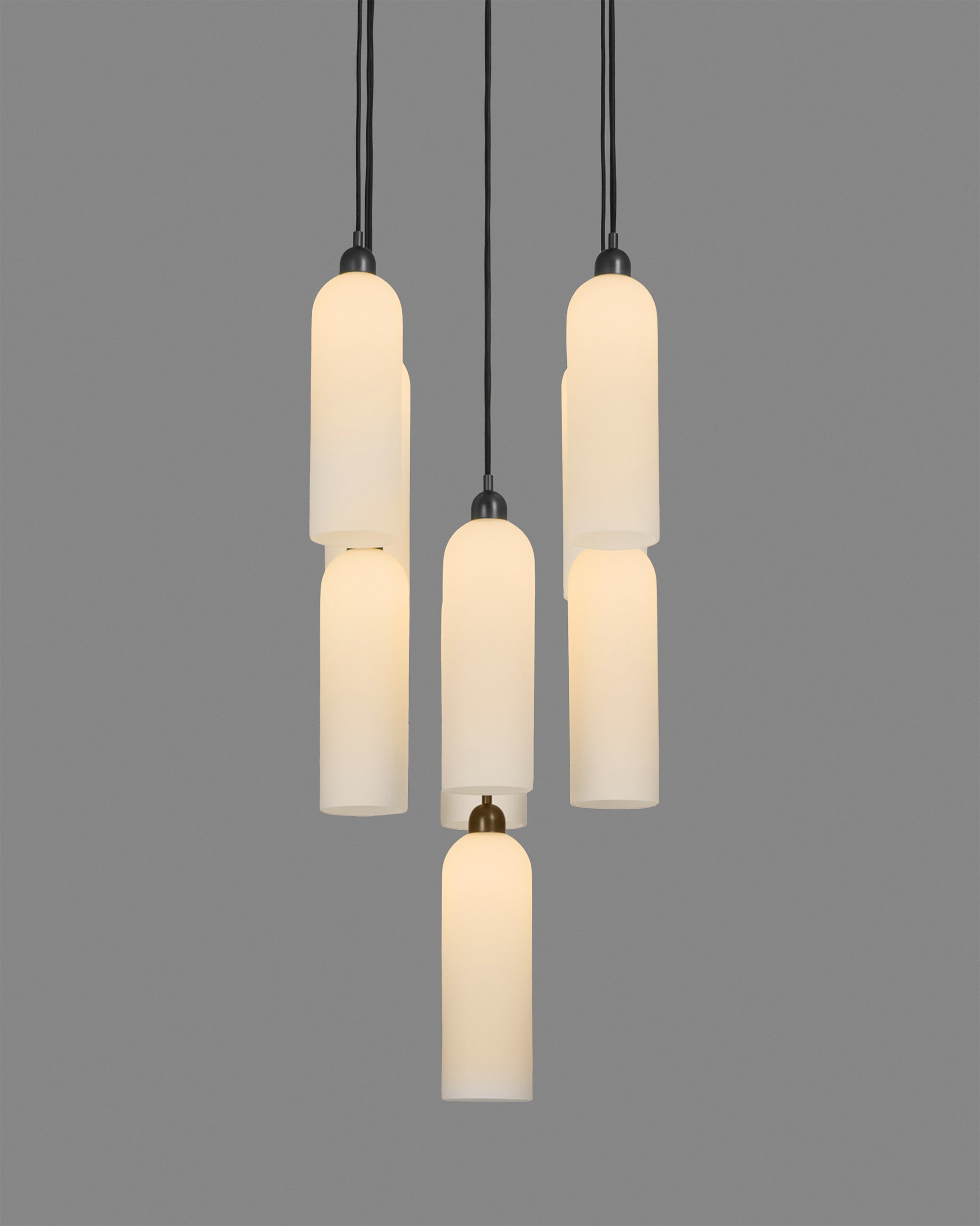 Schwung Odyssey Cluster 9 Light Chandelier - Opal Mat Glass