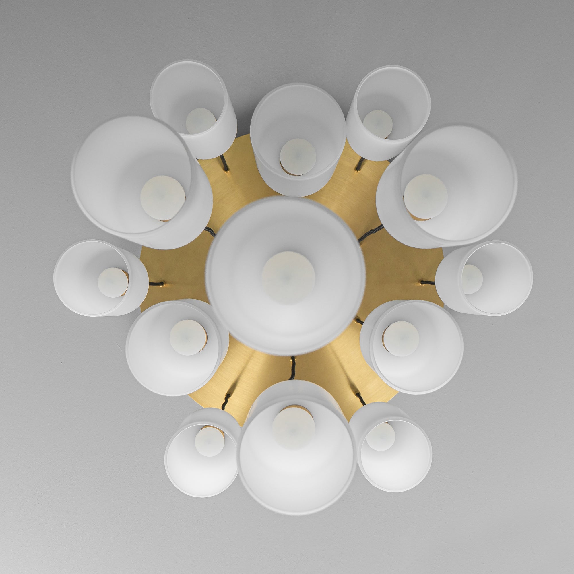 Schwung Odyssey Cluster 13 Light Chandelier - Opal Mat Glass